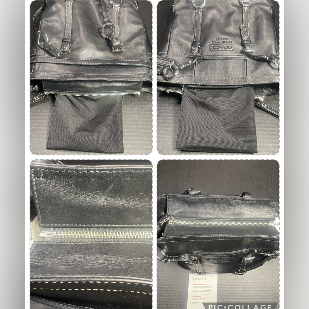 Vintage Coach Black Leather Tote Excellent, classy, LIKE NEW VERY WELL CARED FOR - Picture 13 of 17